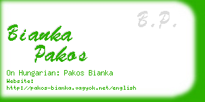 bianka pakos business card